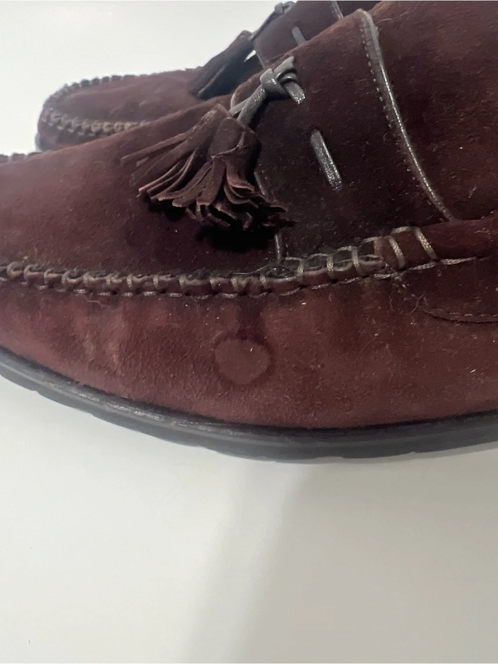 Johnston & Murphy Suede Slip on Business Casual Moccasin Loafer Brown Size 10